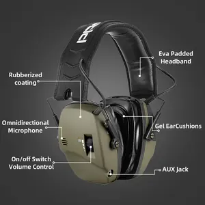 Zohan Earmuff Tembak Elektronik Aktif, Headphone Taktis Lipat, Earmuff Elektronik Aktif untuk Menembak