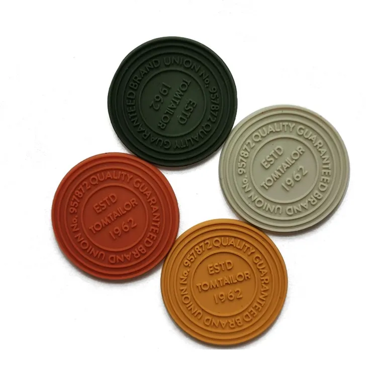 Embossed Patch 3D Soft PVC Custom Clothing Brand Round Silicon Rubber Logo Label