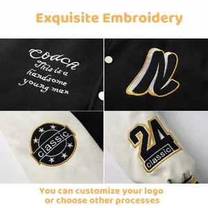 LAYENNE高品質バーシティジャケットメンズシェニール刺Embroideryレザースリーブカスタム野球レターマンバーシティジャケット