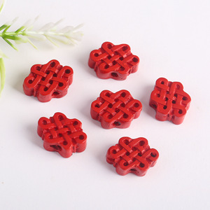 Chinese Knot Lucky Beads Spacers Natural Raw Cinnabar DIY Jewelry Accessories 10mm <b>Red</b> For <b>Bracelets</b> Necklaces - Product Image 1