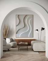 Art mural minimaliste personnalisé abstrait en relief texturé 3D Décor sculptural Boho Wabi-Sabi Peinture pour la maison Salon