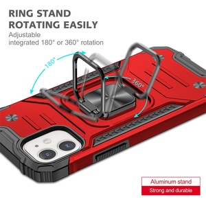 Funda de teléfono con anillo magnético de grado militar 2 en 1 de TPU y PC para <span class=keywords><strong>Moto</strong></span> G Fast, para Google Pixel, Pixel 4A 5G, para iPhone 13 Pro Max - Product Image 5