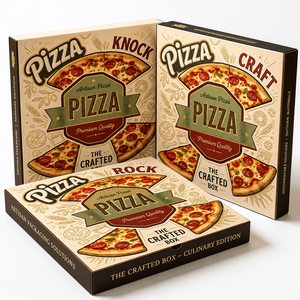 Scatola per Pizza Biodegradabile con Logo Personalizzato, Imballaggio <span class=keywords><strong>Alimentare</strong></span> in Cartone Ondulato Kraft, Fornitore all'Ingrosso - Product Image 1