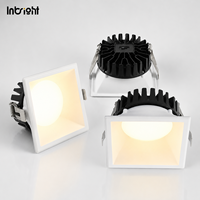 Plafonnier LED encastré carré 100 °   Plafonnier encastré en aluminium moulé sous pression avec diffuseur PC pour hôtel, bureau, restaurant
