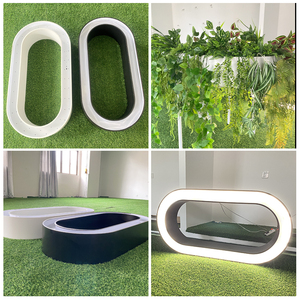 Lustre suspendu au plafond ovale à LED réglable en <span class=keywords><strong>hauteur</strong></span> pour hôpital, décoration <span class=keywords><strong>de</strong></span> plantes artificielles, éclairage moderne unique et créatif - Product Image 3