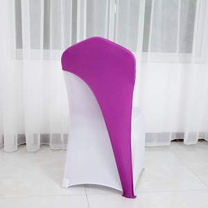 Housse de chaise décoration housse de chaise élastique monobloc à jambe unique pour banquets d'hôtel couleur unie <span class=keywords><strong>cent</strong></span> tours - Product Image 2