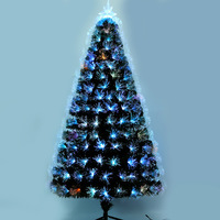 Arbre de Noël artificiel en PVC avec fibres optiques LED vertes, idéal pour les centres commerciaux et hôtels en Chine, artisanat décoratif en gros