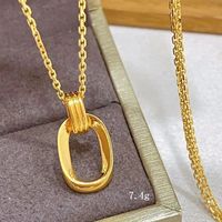 Collier pendentif personnalisé en or véritable 24 carats de haute qualité, de style chinois, élégant et délicat, pour femmes, de la marque Xinfly