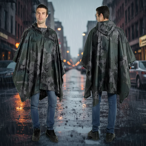 Wholesale Camo <strong>Raincoat</strong> Reusable Waterproof Windproof Rain Poncho for Adult <strong>Hunters</strong> - Product Image 1