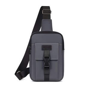 Bolso de Pecho Deportivo para Hombre, Gran Capacidad, Gris y Negro, Bolso Cruzado Informal para Exteriores, Verano 2025 - Product Image 1