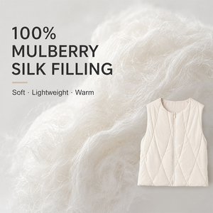 Silk <b>Cardigan</b> Warm Vest Waistcoat <b>Short</b> Slim Fit Crew Neck Sleeveless Jacket <b>Women's</b> Custom Logo Premium Soft Lightweight - Product Image 2