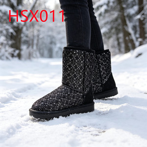 LXG, Bottes d'hiver pour femmes, tige en jacquard pailleté, Hua Singh, bottes <span class=keywords><strong>de</strong></span> neige, entièrement doublées <span class=keywords><strong>de</strong></span> laine véritable, pour temps froid, HSX011 - Product Image 4