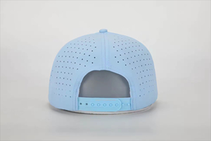 New Fashion Custom Rubber PVC Patch Logo 5 Panel Waterproof Polyester Sport Golf Hat Laser Cut Perforated Dad Rope Baseball Cap - Product Image 4