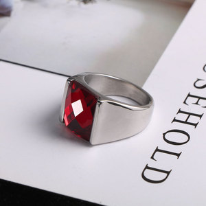 Men's Geometric Cubic Zirconia <b>Titanium</b> Steel <b>Ring</b> SA038 Gift Jewelry - Product Image 2