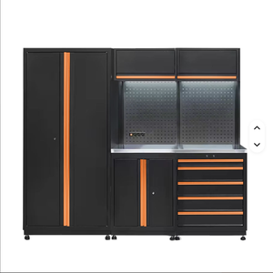 Industrial Metal Garage <b>Storage</b> System With Wall <b>Cabinets</b> and Modular Workbench for Workshop Warehouse Solutions TK-227 7-Drawer - Product Image 1