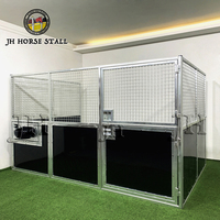 Stalls estables portátiles para caballos, personalizados, con puerta delantera, panel portátil galvanizado con techo de PVC