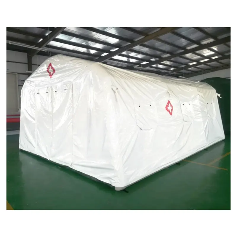 Harshest Weather Conditions Disaster Relief Green Heavy Duty Canvas Inflatable Waterproof Medical Tent for Sale