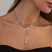 Collier pendentif Bowei pour femme, style européen et américain minimaliste, en fer hydroponique, avec chaîne en boîte ; Collier tendance