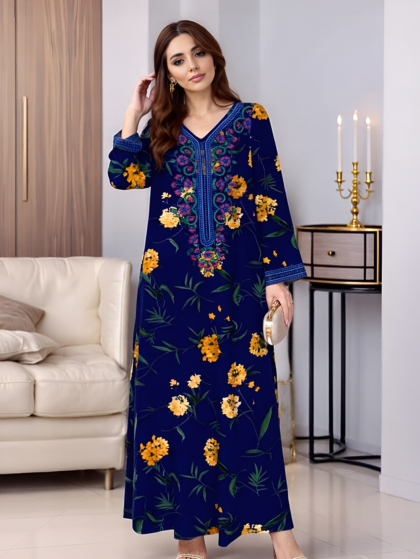 green emerald velvet dress Yasmine Satin Moroccan Evening Look – IshqME main image 0
