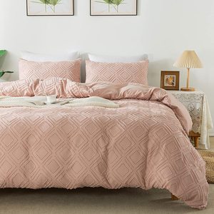 Thời Trang Tufted Duvet Cover <span class=keywords><strong>Set</strong></span> 3 Mảnh Thêu Shabby Chic Bộ Đồ Giường Nhà Bộ Chăn Bao Gồm - Product Image 5