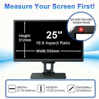 Filtre d'écran anti-espion bidirectionnel pour moniteur BenQ 25 pouces 16:9, protecteur anti-reflets amovible bloquant la lumière bleue