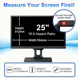 Filtre <span class=keywords><strong>d</strong></span>'écran anti-espion bidirectionnel pour moniteur <span class=keywords><strong>BenQ</strong></span> 25 pouces 16:9, protecteur anti-reflets amovible bloquant la lumière bleue - Product Image 2