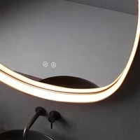 Espejo de Baño Cuadrado con Marco Dorado, Retroiluminación LED, Antivaho, Táctil, de Pared, Espejo de Vanidad Moderno y Lujoso para Decoración del Hogar, IP65, 3 Años de Garantía