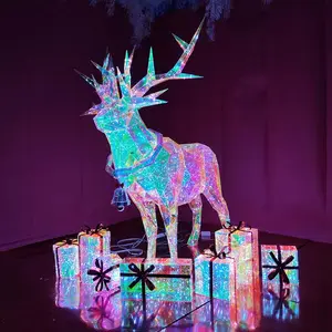 Santa Sleigh Reindeer Várias cores Led Motif Lights Hotel Shopping Mall Decoração ao ar livre