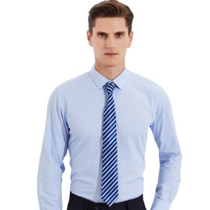 <span class=keywords><strong>Camicia</strong></span> Bianca da <span class=keywords><strong>Uomo</strong></span> OEM Personalizzata in Fibra di Bambù a Righe, <span class=keywords><strong>Camicia</strong></span> Formale da Lavoro a Maniche Lunghe Senza Stiratura - Product Image 1