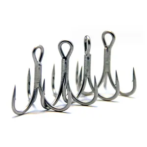 6066 Fishing Hook High Carbon Steel Treble Overturned Fishing Tackle Round Bend Treble hook For Saltwater