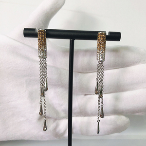 <span class=keywords><strong>Orecchini</strong></span> Pendenti Eleganti in Argento Sterling 925 con Cristalli e Strass, Lunghi Nappini a Lampadario per Spose - Product Image 1