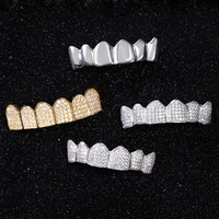 Yu Ying - Rejilla Dental Personalizada con Diamantes de Imitación Moissanite VVS, Chapada en Oro Blanco Sólido de 14k/18k y Plata de Ley S925