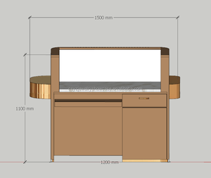 Tùy chỉnh chất lượng cao thép không gỉ MDF kính tiếp nhận bàn cho Thẩm mỹ viện trung tâm mua sắm chất lượng giới thiệu đồ nội thất - Product Image 3