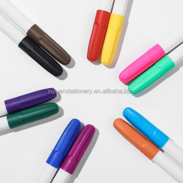 12 Kleurrijke Waterverf Borstel Pen Set Oem Aangepaste Pvc Tas Art Logo Verpakking Schoolverpakking Xiyuan Materiaal Oorsprong