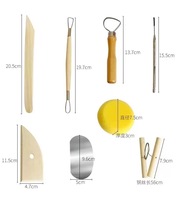 Offre Spéciale 8 pièces outil de sculpture en argile manche en bois poterie sculpture Kit d'outils outils essentiels en argile céramique pour débutant