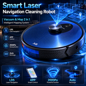 Robot aspirateur et laveur électrique pour sols humides et secs avec fonction de lavage - Product Image 2