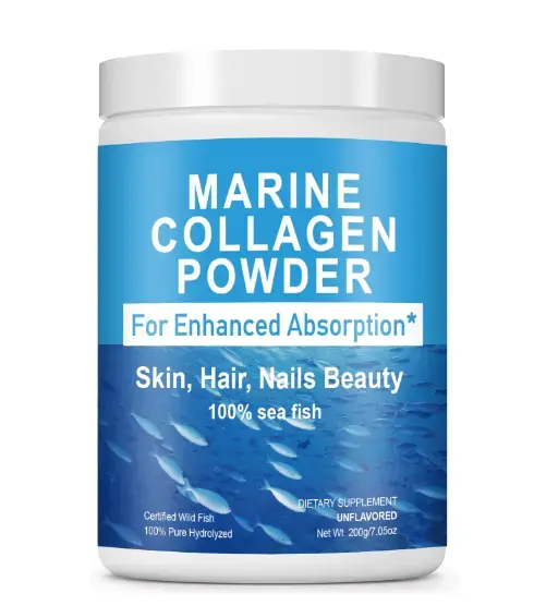 Vendita calda 100% polvere di proteine di collagene marino peptidi di collagene di pesce supporta polvere di collagene per la cura della pelle