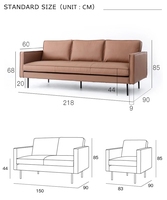 Canapés marley — ensemble de luxe en cuir nordique, métal, marron caramel, chaise de bureau, dessins de luxe, ensemble de meubles de salon modernes