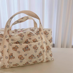 Hot Selling Mom <b>Backpack</b> <b>Large</b> Capacity Lightweight Cotton Water Resistant Baby Travel Bag Pregnant Women Zipper Closure Storage - Product Image 3
