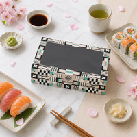 Boîtes à sushi personnalisées imprimées avec couvercle transparent anti-buée, en carton blanc de qualité alimentaire, contenants jetables pour plats à emporter
