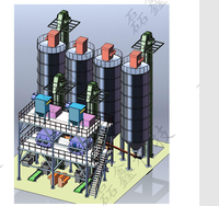 Ligne de production de mortier sec entièrement automatisée clé en main, usine de colle pour carrelage avec palettiseur robotisé et ligne d'emballage automatisée