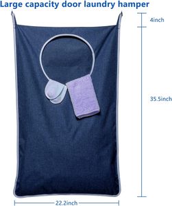 Panier à linge pliable écologique en tissu Oxford 600D avec crochets réglables pour rangement sur porte – Vente directe usine - Product Image 2