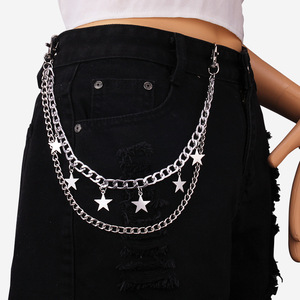 Fashion Body <b>Chain</b> Double Layer Star Decorative Waist <b>Chain</b> Hip Hop Style Zinc Alloy Daily Wear - Product Image 2