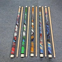 Queue de billard en bois d'érable, 1/2 pièce, joint central, 57 pouces de longueur, pointe de 13 mm, 18-21 oz, design coloré, prix de gros, en promotion