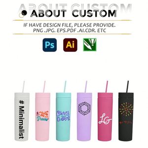 Gobelet réutilisable haut de 16 oz à double paroi, finition mate, personnalisable avec logo, multicolore, avec couvercles et pailles assortis, pour fêtes, voyages et cadeaux - Product Image 3