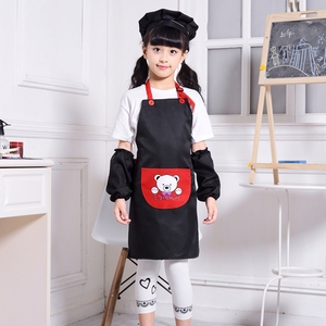 ชุดผ้ากันเปื้อนเด็ก ลายการ์ตูน สำหรับ<span class=keywords><strong>ทำ</strong></span>ขนม <span class=keywords><strong>ทำ</strong></span><span class=keywords><strong>อาหาร</strong></span> พร้อมหมวกเชฟและปลอกแขน - Product Image 2