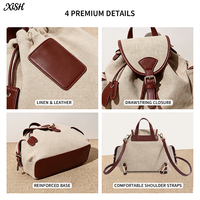 Tas Ransel Linen Desainer Wanita Mewah Kasual Tas Selempang Minimalis Tas Selempang Multifungsi Tas Ransel Kecil Modis OEM ODM