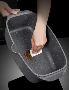 Hot Sale <strong>Fish</strong> Pan Commercial 32cm Big Nonstick Granite Die Casting Aluminum Induction Enamel Roaster Pan with Lid - Product Image 6