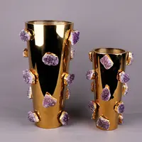 2022 toplu lüks benzersiz kat masa olay parti Centerpiece altın kristal düğün sahne demir çiçek vazo ev dekorasyon için