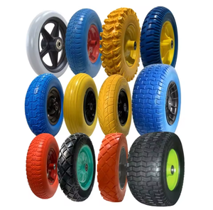 Roue en mousse PU anti-crevaison <span class=keywords><strong>pour</strong></span> <span class=keywords><strong>chariot</strong></span> à granulés, <span class=keywords><strong>chariot</strong></span> agricole, remplacement de roue de brouette sans chambre à air, sans perforation - Product Image 5